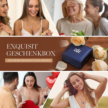 Rosegold Herz Halskette für Frauen - Geschenkbox inklusive