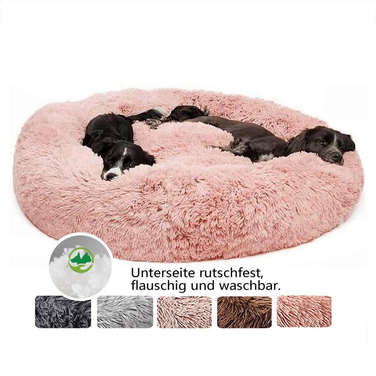 Flauschiges Hundebett Orthopädisch Rosa 120x120x20 cm