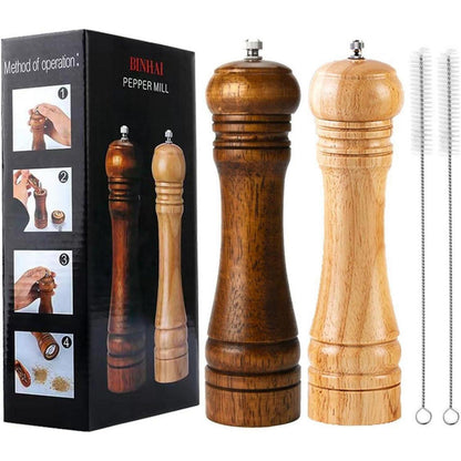 Holz Pfeffermühlen Set mit verstellbarem Keramikmahlwerk