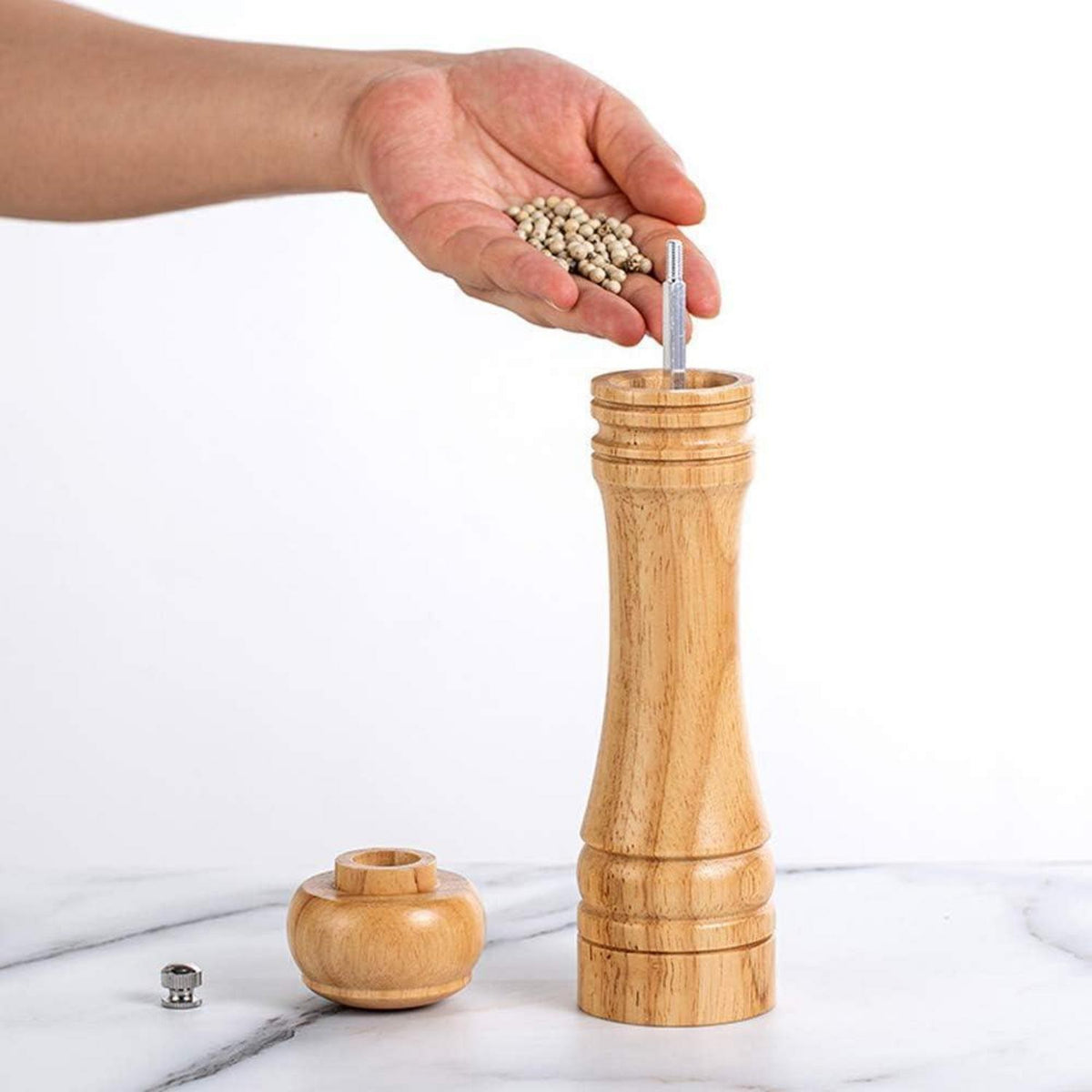 Holz Pfeffermühlen Set mit verstellbarem Keramikmahlwerk