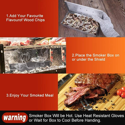 Edelstahl Smokerbox für Gasgrill Räucherbox Grill Zubehör