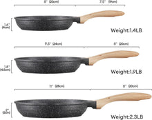JEETEE Pfannenset 3-teilig 20cm 24cm 28cm Induktion