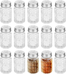16er Set Salz- und Pfefferstreuer im Retro-Stil, klares Glas mit