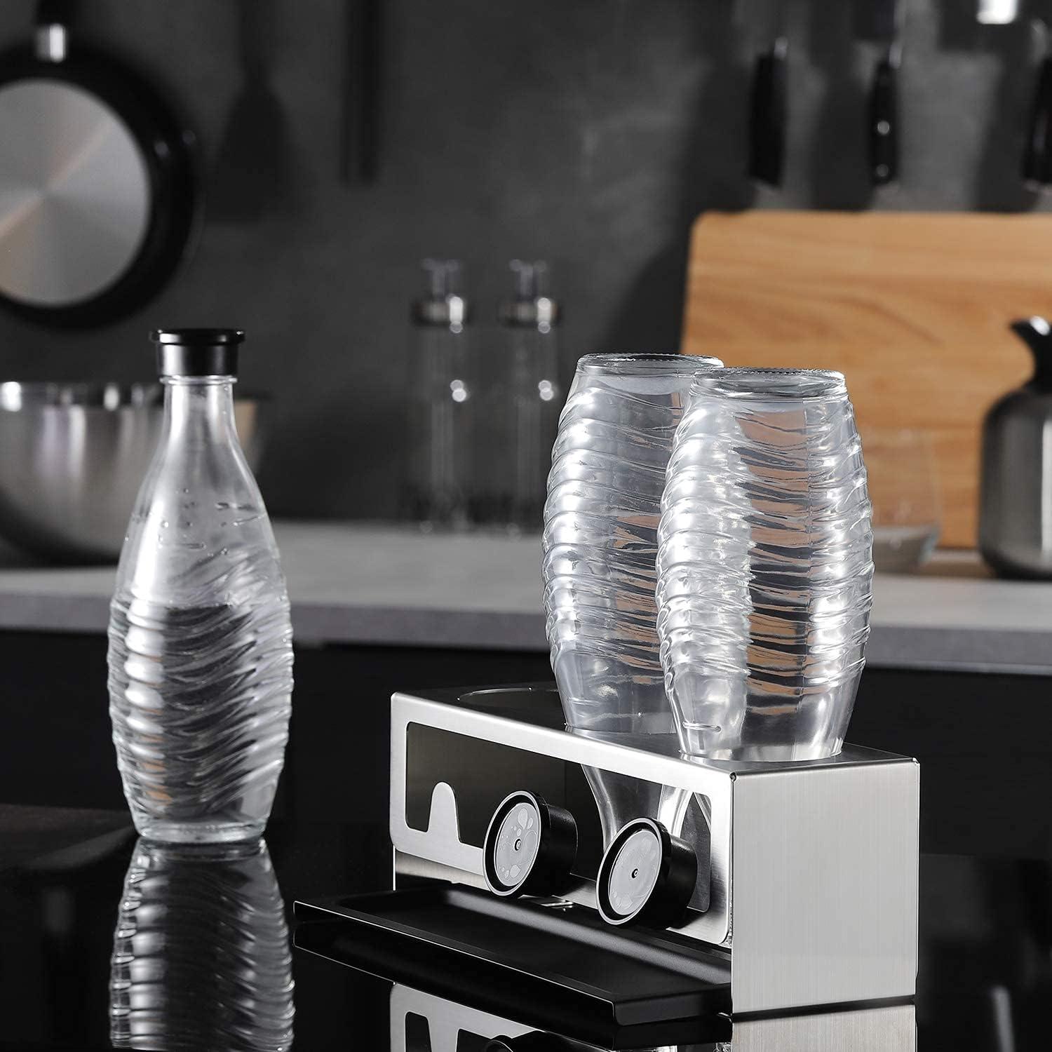 Flaschenhalter für SodaStream Crystal Premium Edelstahl Abtropfhalter & Abtropfständer