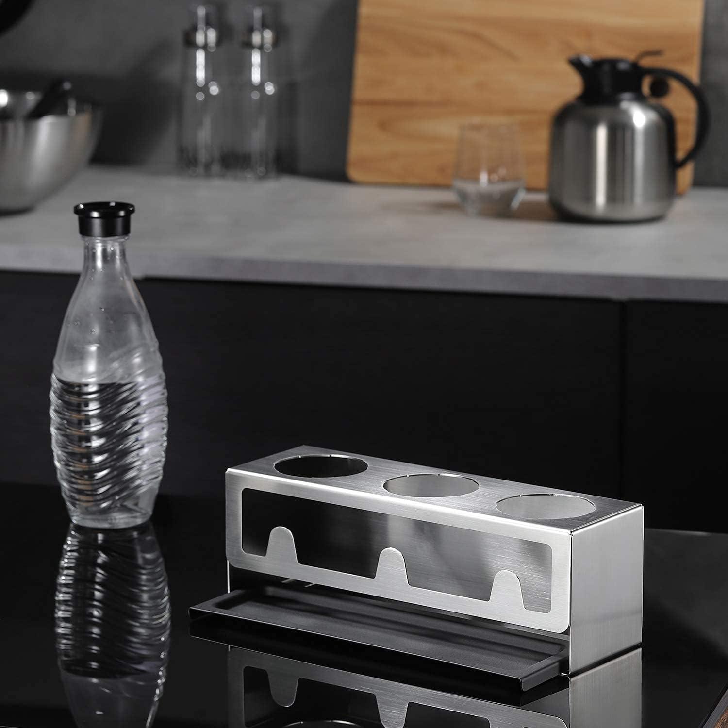 Flaschenhalter für SodaStream Premium Edelstahl Abtropfständer 3