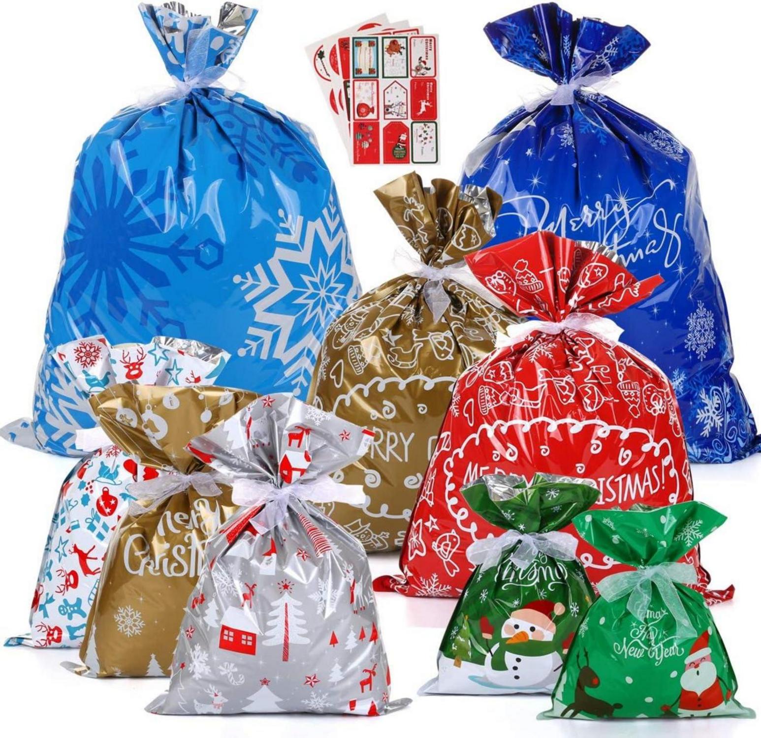 Weihnachtsgeschenktüten Geschenkbeutel Bänder