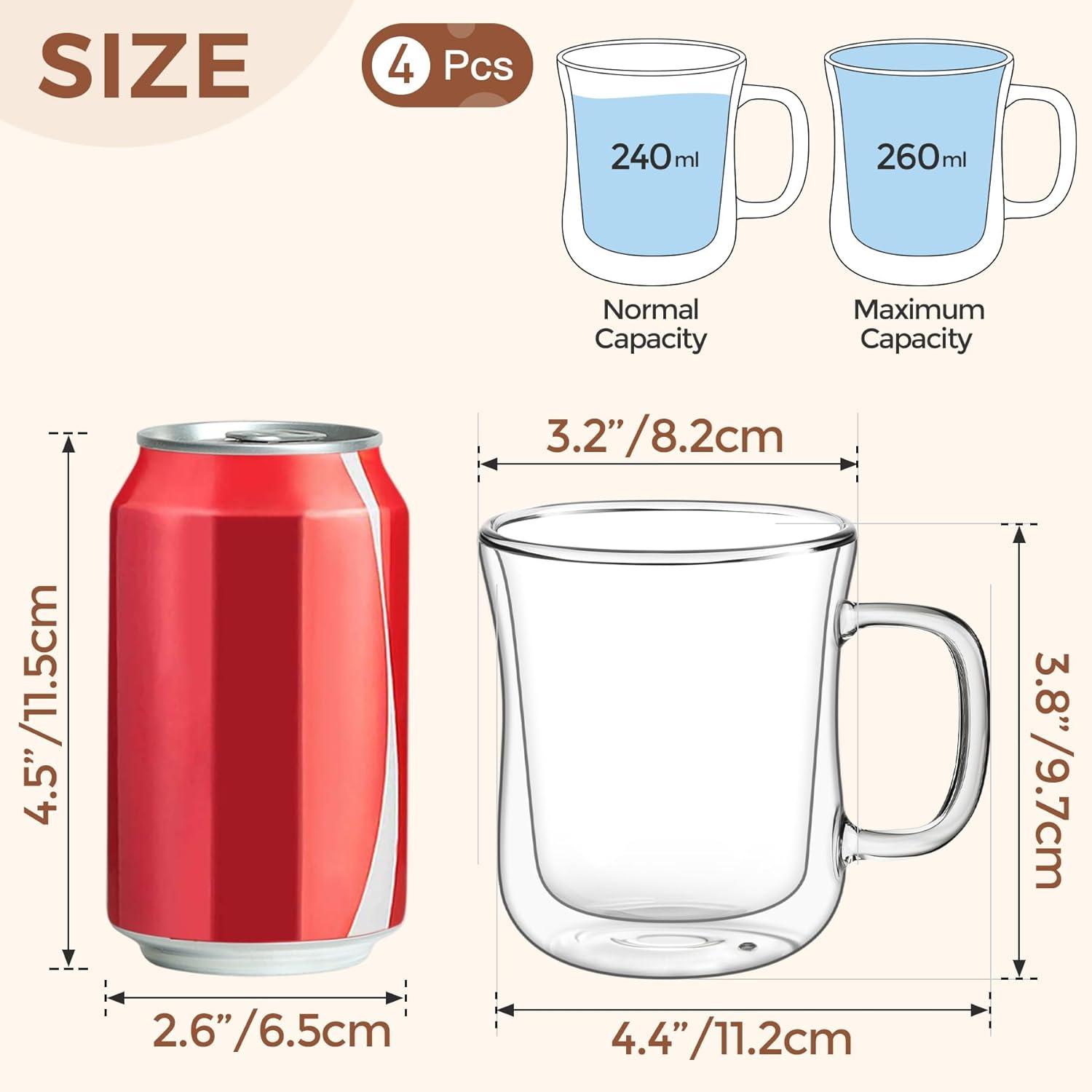 Doppelwandige Latte Macchiato Gläser Set 260ml, 4er