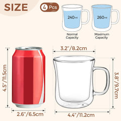 Doppelwandige Latte Macchiato Gläser Set 260ml, 4er