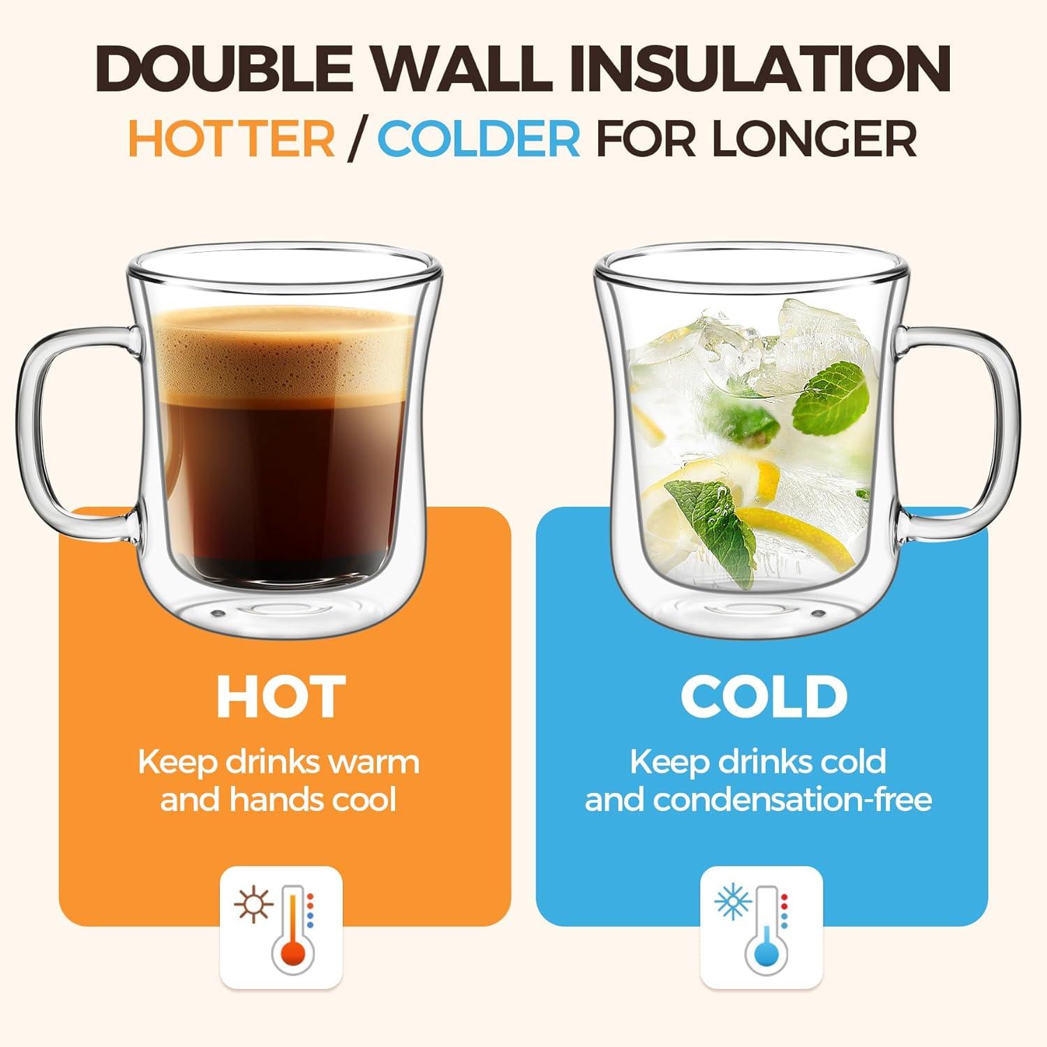 Doppelwandige Latte Macchiato Gläser 260ml, 4er Set