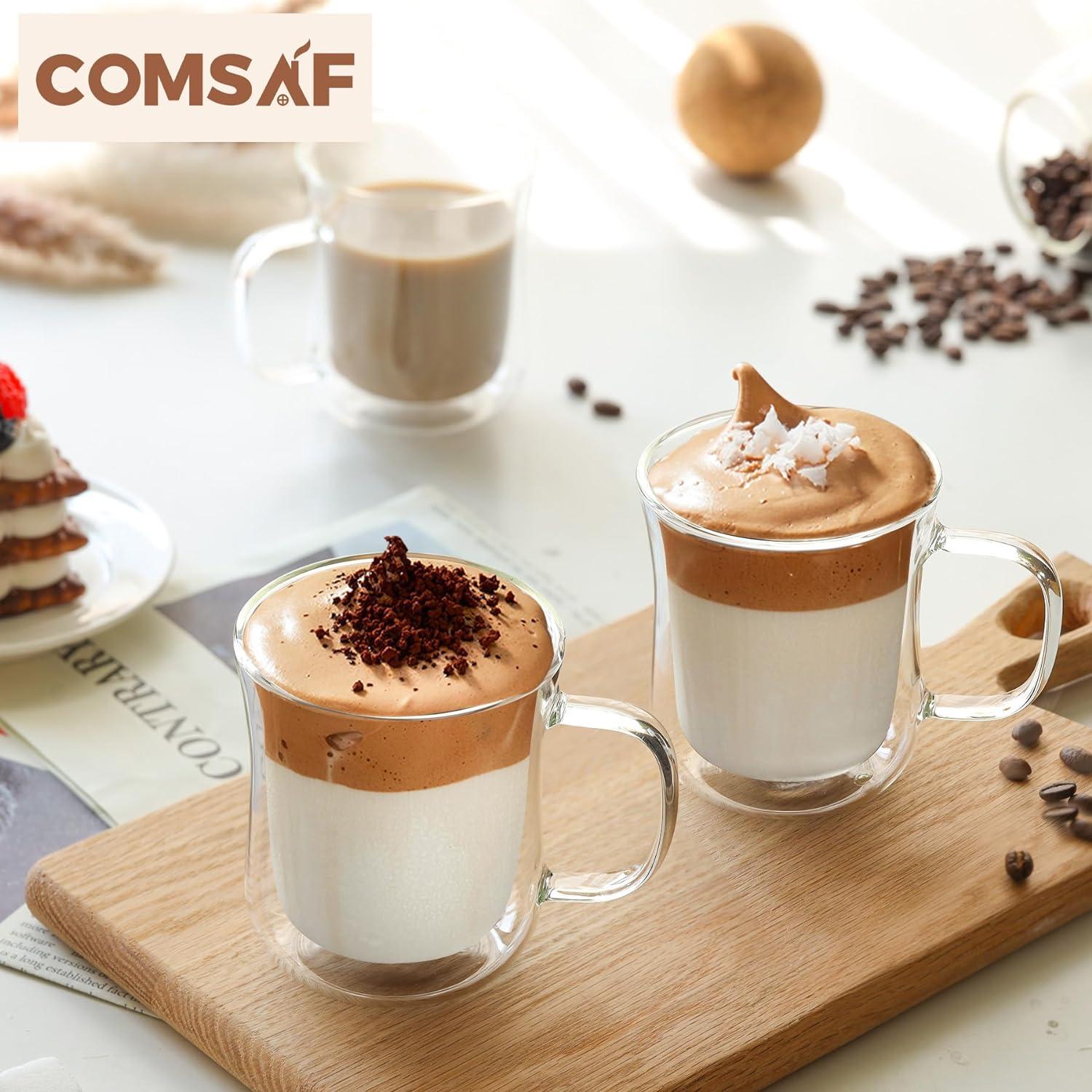 Doppelwandige Latte Macchiato Gläser 260ml, 4er Set Kaffeetassen Tea