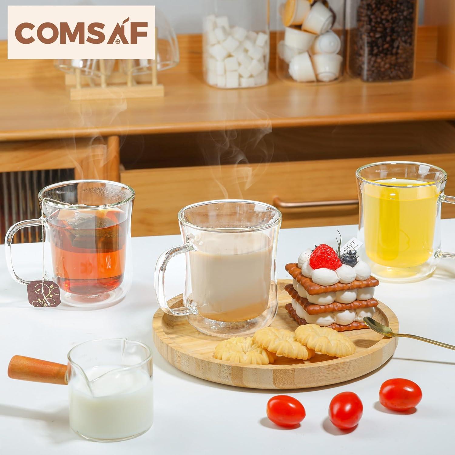 Doppelwandige Latte Macchiato Gläser 260ml, 4er Set Kaffeegläser