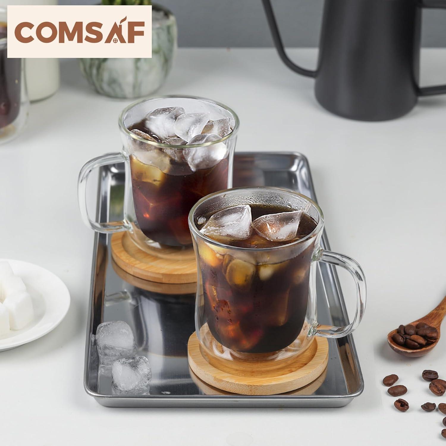 ComSaf Latte Macchiato Gläser Doppelwandig 260ml 4er Set Kaffeetassen Gläser Tee Milch