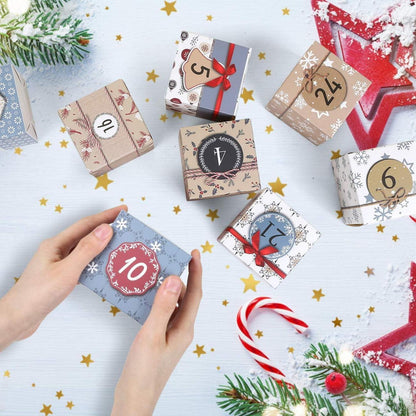 Adventskalender Schachteln Weihnachtsdekoration Aufstellen Purpurrot