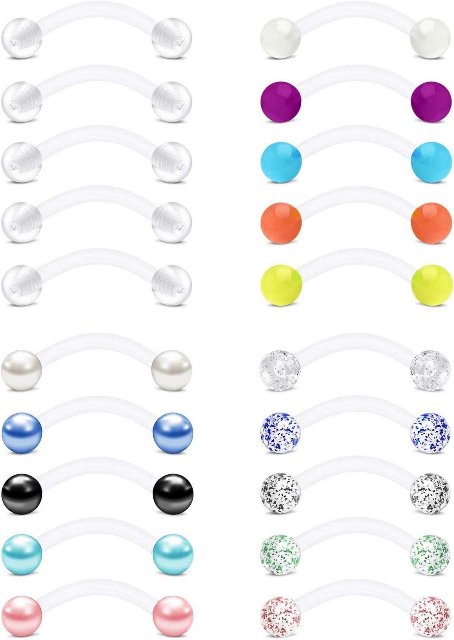 Set mit 10 Augenbrauenpiercings Rook Daith Bauchnabel 16G 8mm