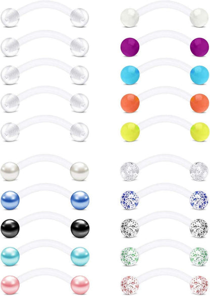 Set mit 10 Augenbrauenpiercings Rook Daith Bauchnabel 16G 8mm