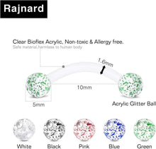 9-10 Stück Augenbrauenpiercing Rook Piercing 16G 8mm Diamant