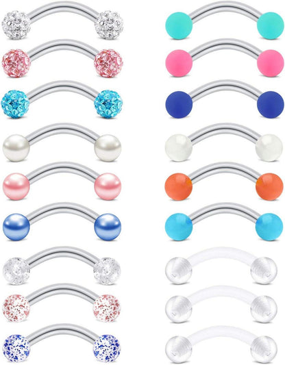 Augenbrauenpiercing Rook Piercing Ohrringe 16G 8mm Chirurgenstahl