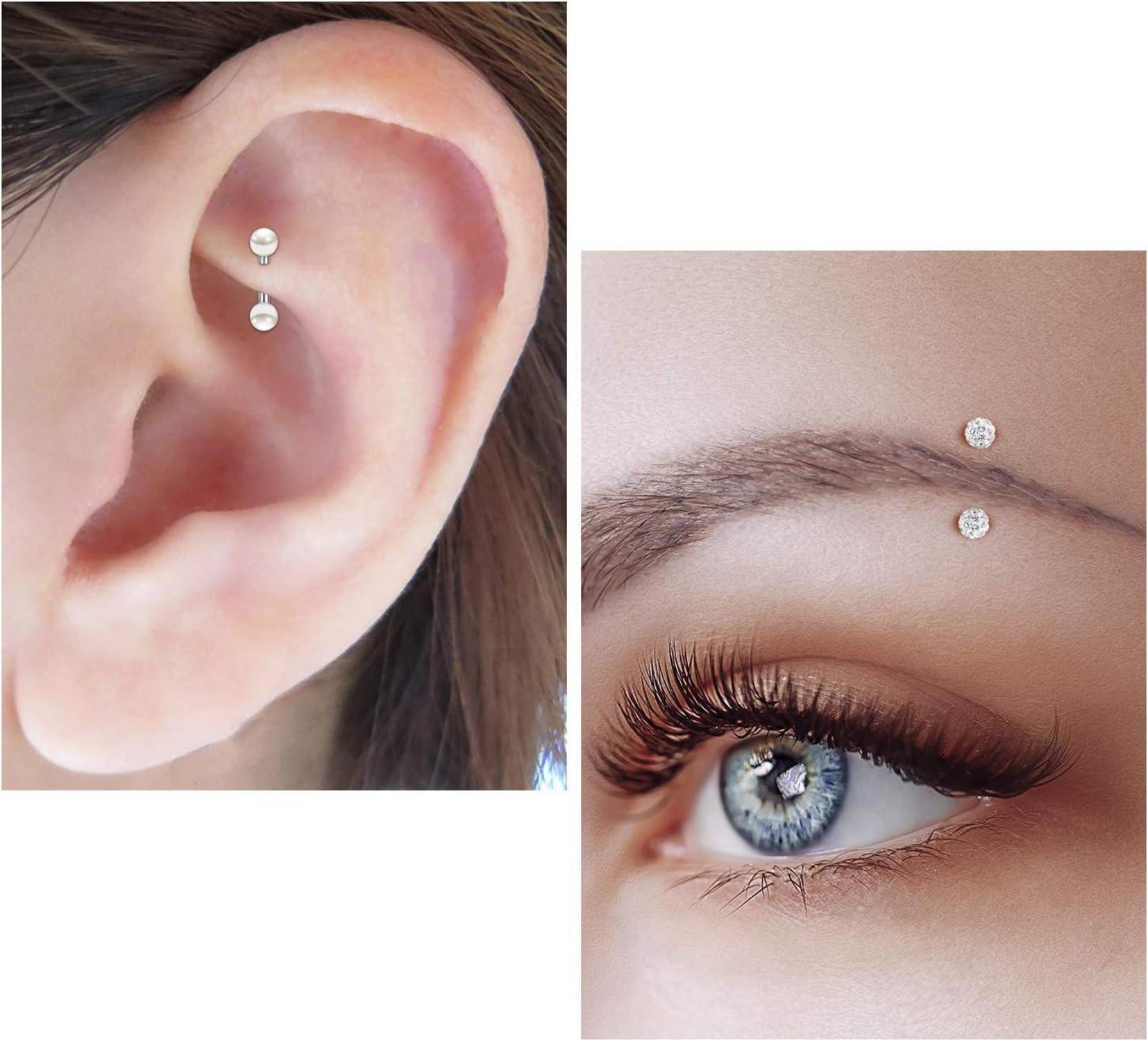 Augenbrauenpiercing Rook Piercing Ohrringe 16G 8mm Chirurgenstahl