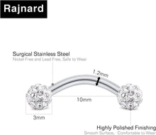 Augenbrauenpiercing Rook Piercing Ohrringe 16G 8mm Edelstahl