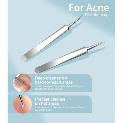 Professionelles Mitesserentferner Set Edelstahl Akne