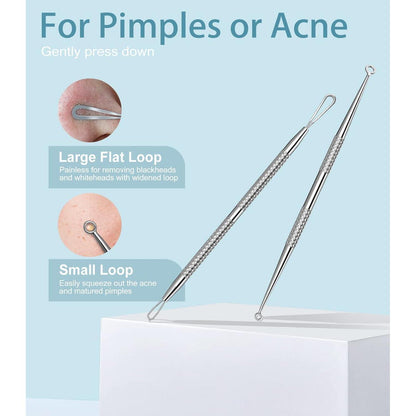 Professionelles Mitesserentferner Set Edelstahl Akne