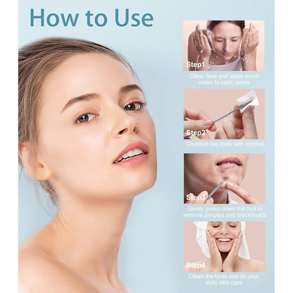 Professionelles Mitesserentferner Set Edelstahl Akne