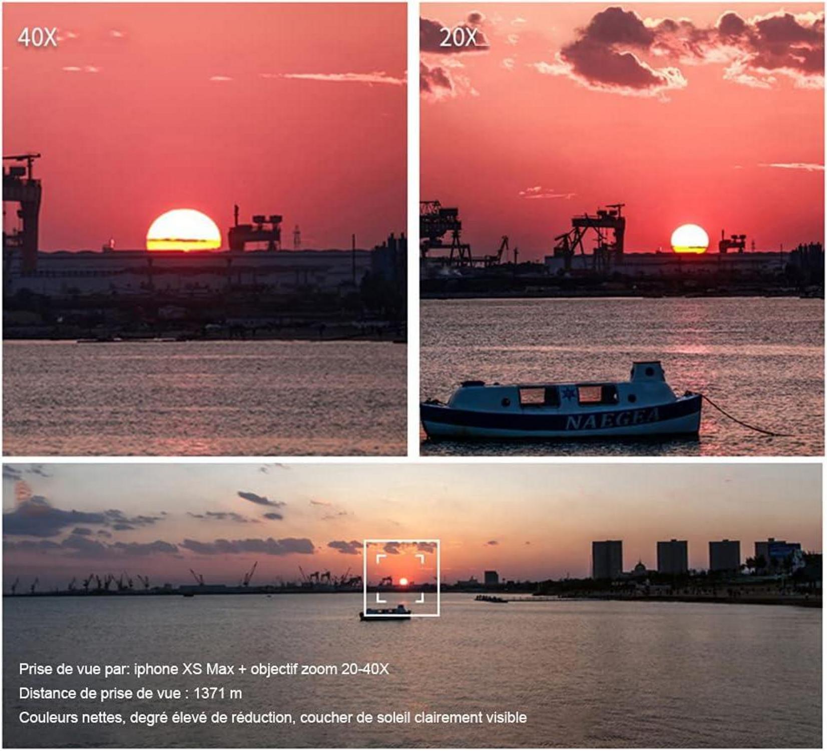 Apexel HD 20-40X Handy-Teleskop-Zoomobjektiv mit Stativ für