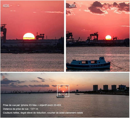 Apexel HD 20-40X Handy-Teleskop-Zoomobjektiv mit Stativ für