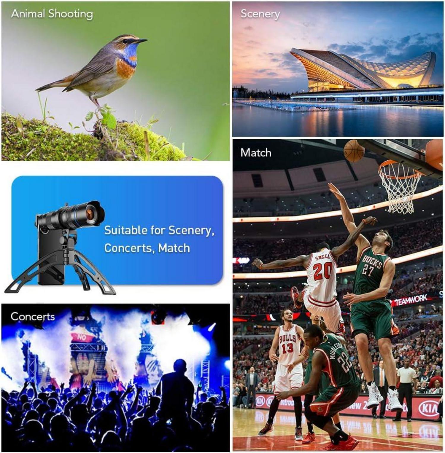 Handy-Teleskop-Zoomobjektiv 20-40X für iPhone Samsung Huawei