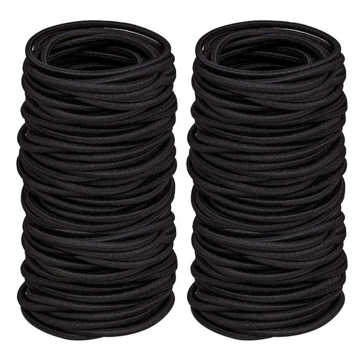 100er Pack Schwarz Elastische Haargummis Ohne Metall für Mädchen