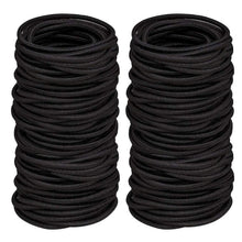 100er Pack Schwarz Elastische Haargummis Ohne Metall für Mädchen