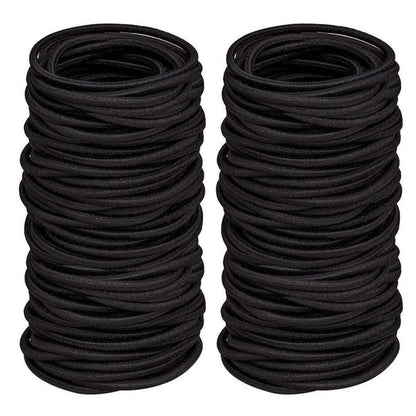 100er Pack Schwarz Elastische Haargummis Ohne Metall für Mädchen