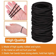 100 Schwarze Haargummis Mädchen Elastisch Ohne Metall