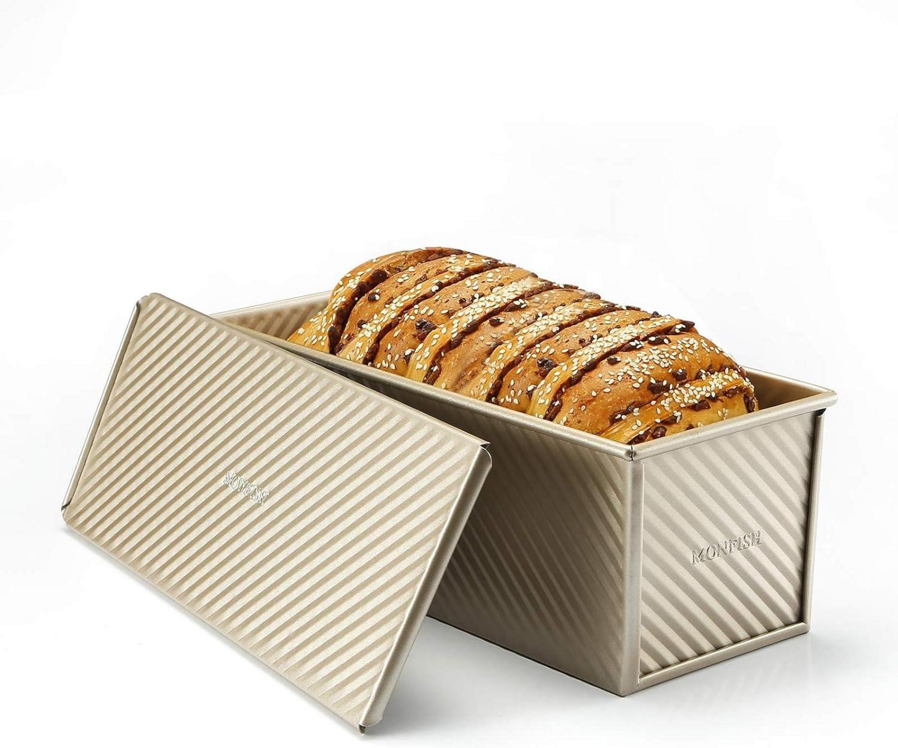 Brotbackform Pullman Laib Pfanne Aluminium Stahl 1000g Teig Champagner