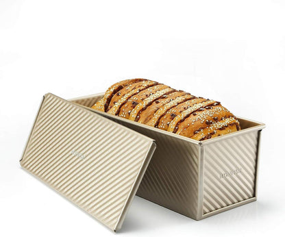 Brotbackform Pullman Laib Pfanne Aluminium Stahl 1000g Teig Champagner