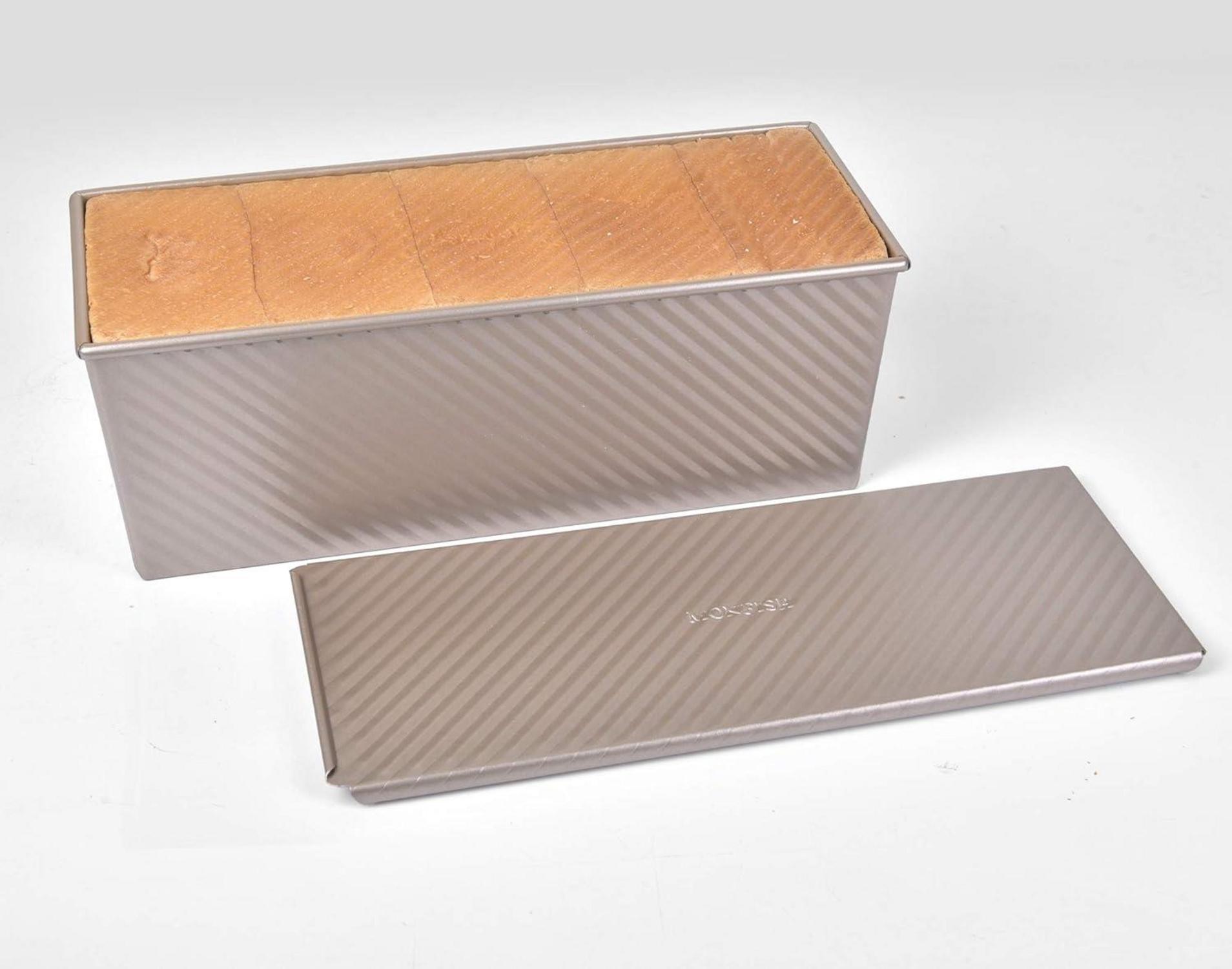 Monfish Pullman Brotbackform Champagner Gold Antihaft 34 x 13,5 x 12 cm