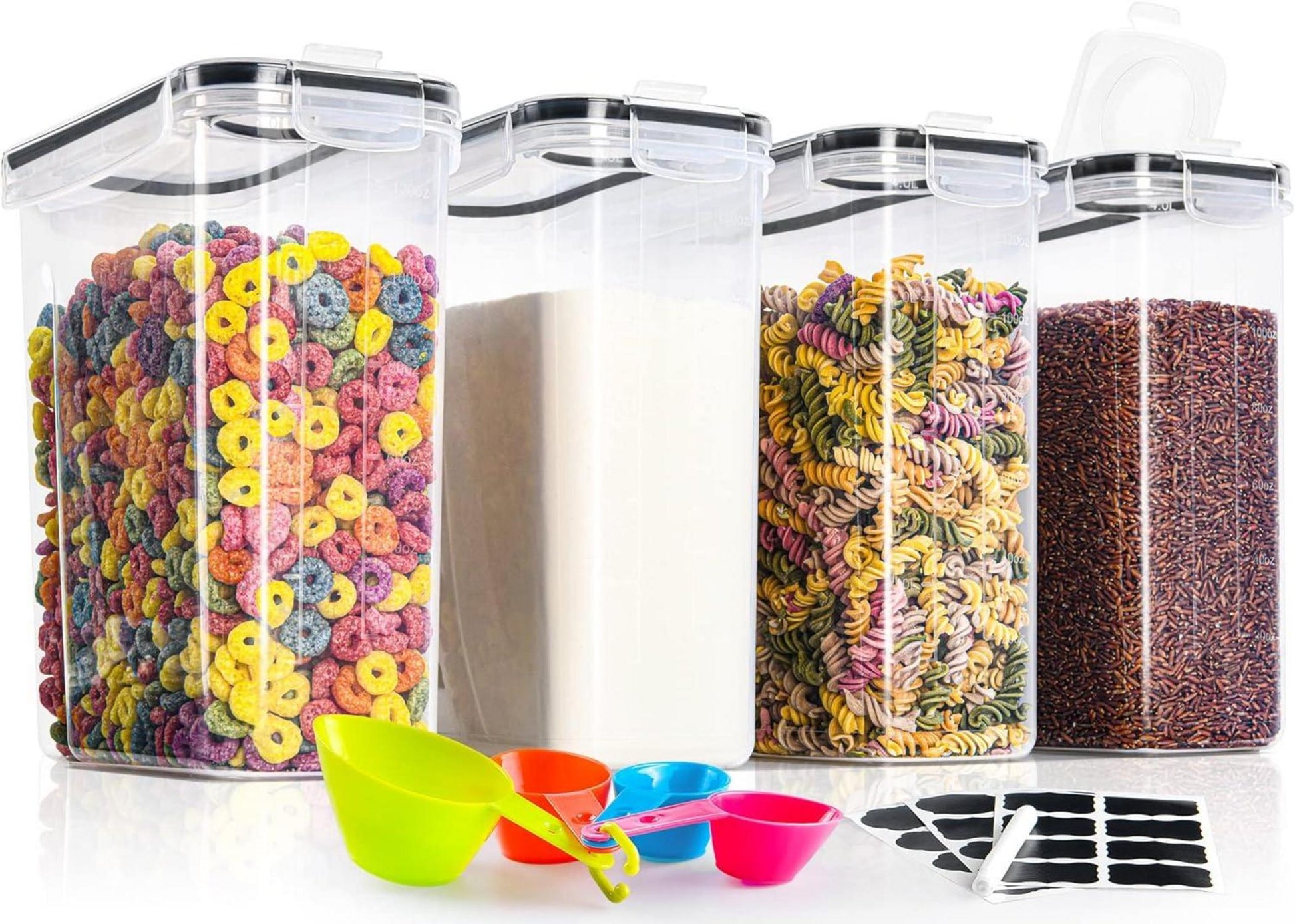 Vorratsdosen Set 4 Stück Aufbewahrungsbox Küche Luftdicht Plastik