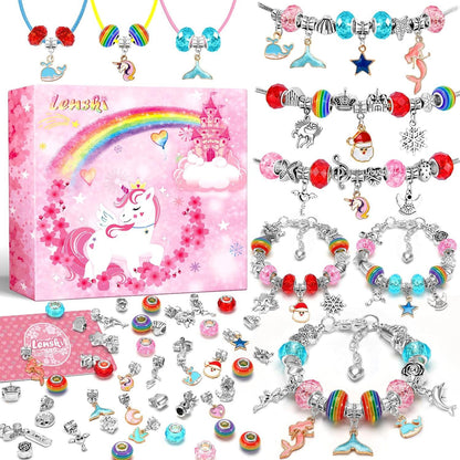 Lenski DIY Armband Bastelset für Mädchen inkl. Einhornbox, Perlen und
