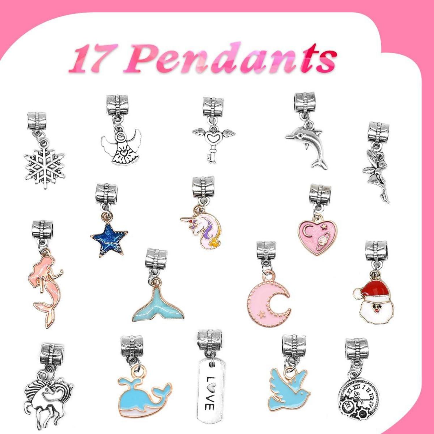 Lenski Mädchen Geschenk: DIY Armband Bastelset ab 6 Jahre - Einhorn, Schmuck basteln Kinder 4-12 Jahre, Geschenkbox