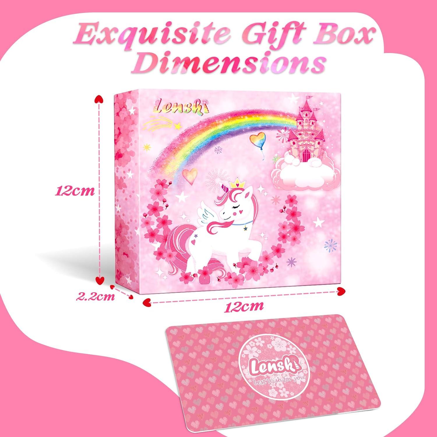 Lenski Mädchen Geschenk: DIY Armband Bastelset ab 6 Jahre - Einhorn, Schmuck basteln Kinder 4-12 Jahre, Geschenkbox