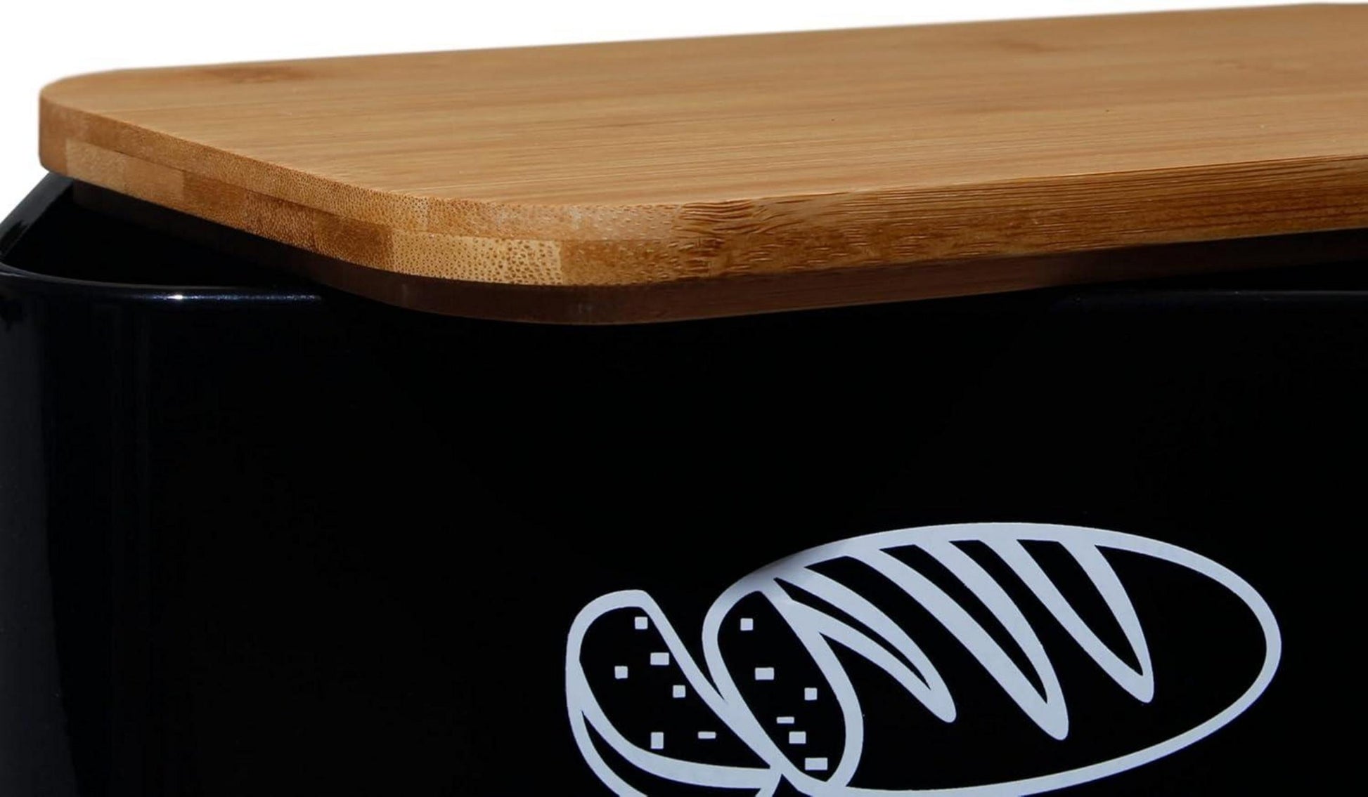 Theo&Cleo Brotkasten Bambus Deckel Schwarz 30cm Aufbewahrung