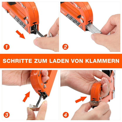 3-in-1 Handtacker Set mit 3000 Klammern - Profi Tacker Holz
