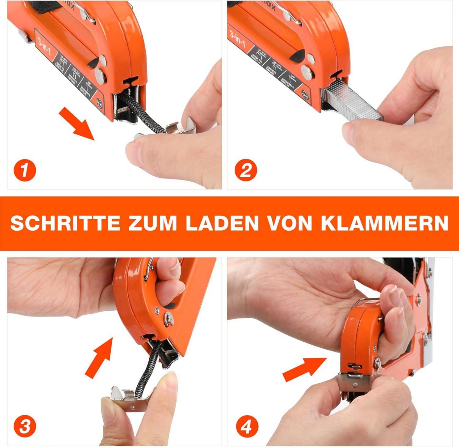 Profi Handtacker Set 3-in-1 mit Klammern, TÜV GS geprüft