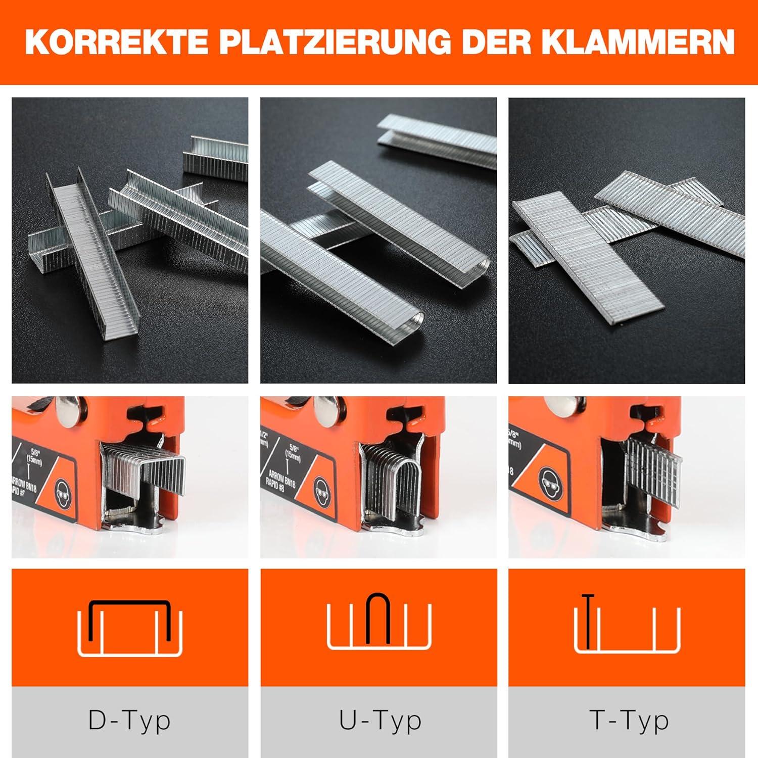 3-in-1 Handtacker Set mit 3000 Klammern - TÜV GS geprüft - Profi