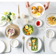 Tafelservice Porzellan 30 teilig für 6 Personen Weiß Vintage