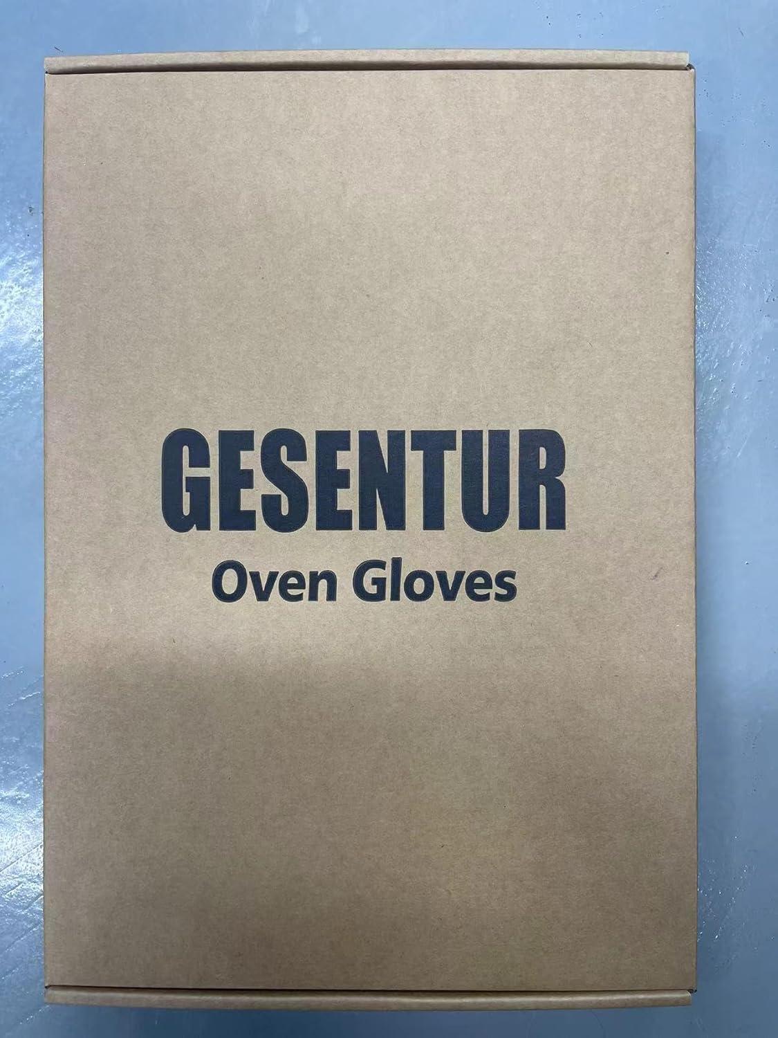 Hitzebeständige Ofenhandschuhe und Topflappen Set 1 Paar Grau