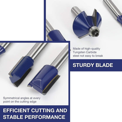 WORKPRO 15tlg. Fräser Set 8mm Schaft Oberfräse Zubehör Holz