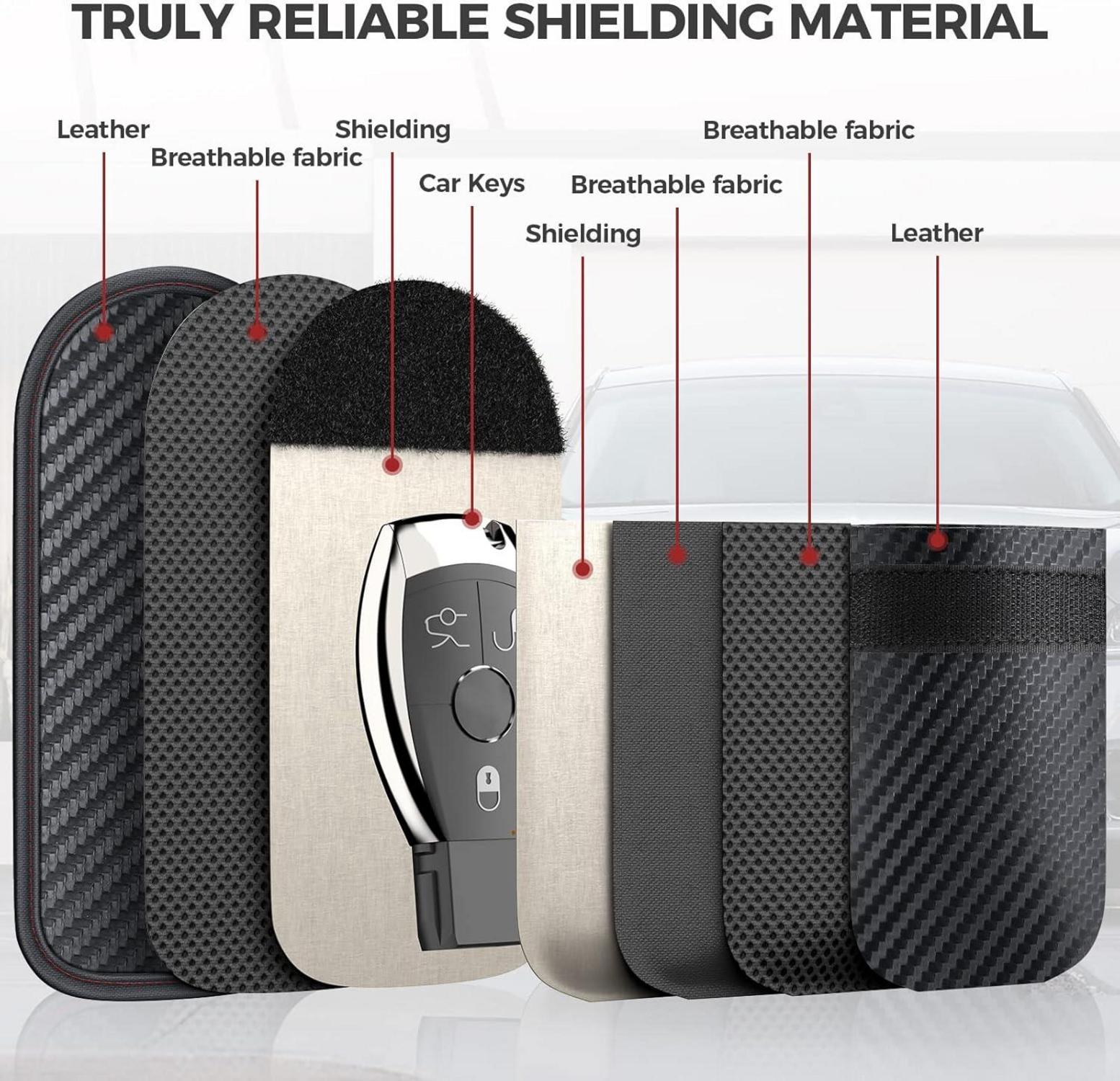 Keyless Go Schutzhülle Autoschlüssel RFID Blocker - 2 Stück Faraday Taschen