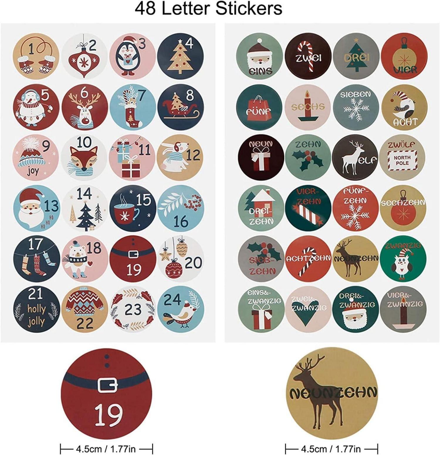 24 Adventskalender Jutesäckchen Weihnachten Geschenktüten DIY Stoffbeutel