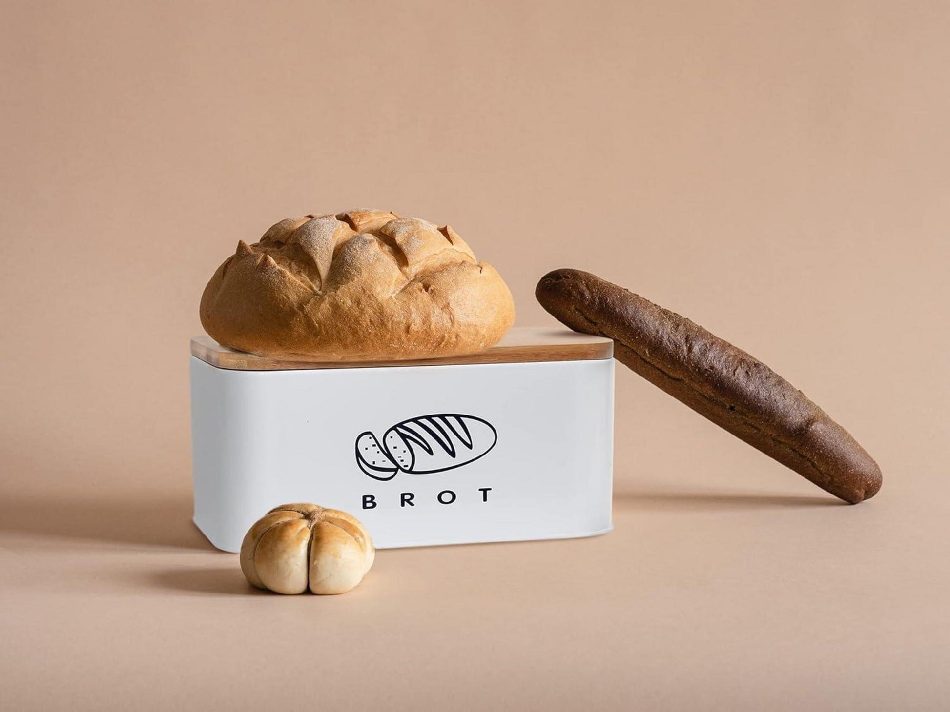 Theo&Cleo Brotkasten mit Deckel aus Bambus 30cm